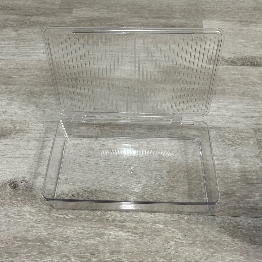 Isaac Jacobs Small Stackable Organizer Bin w Hinged Lid